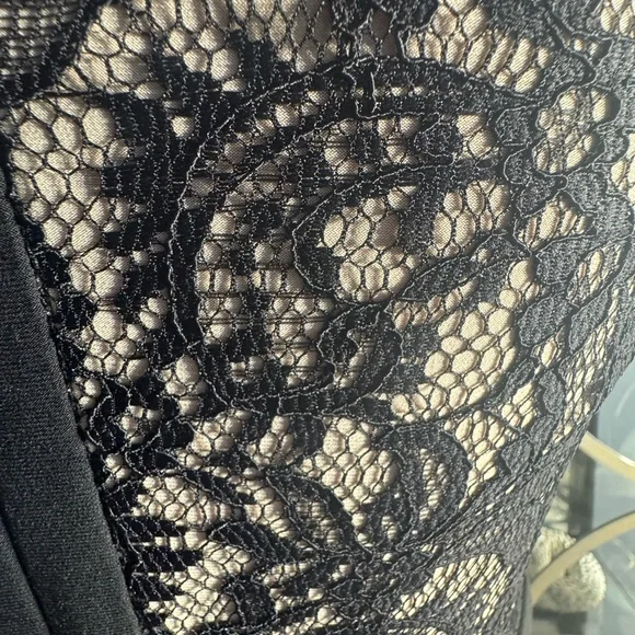 Black Evening Dress with Lace Detail - Picture 5 of 9